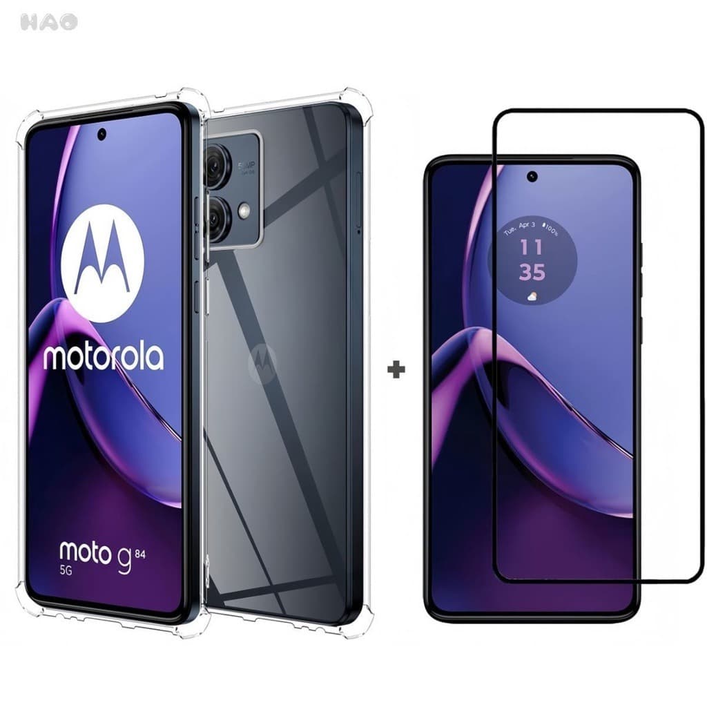 Kit Capa Anti Impacto + Película Vidro 3D/ Moto G84