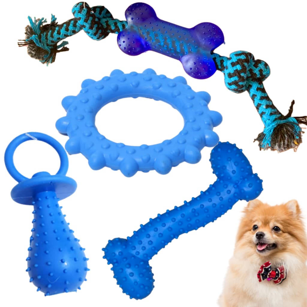 Kit de brinquedo mordedor pet para cahcorro pequenos filhotes ossinho pet