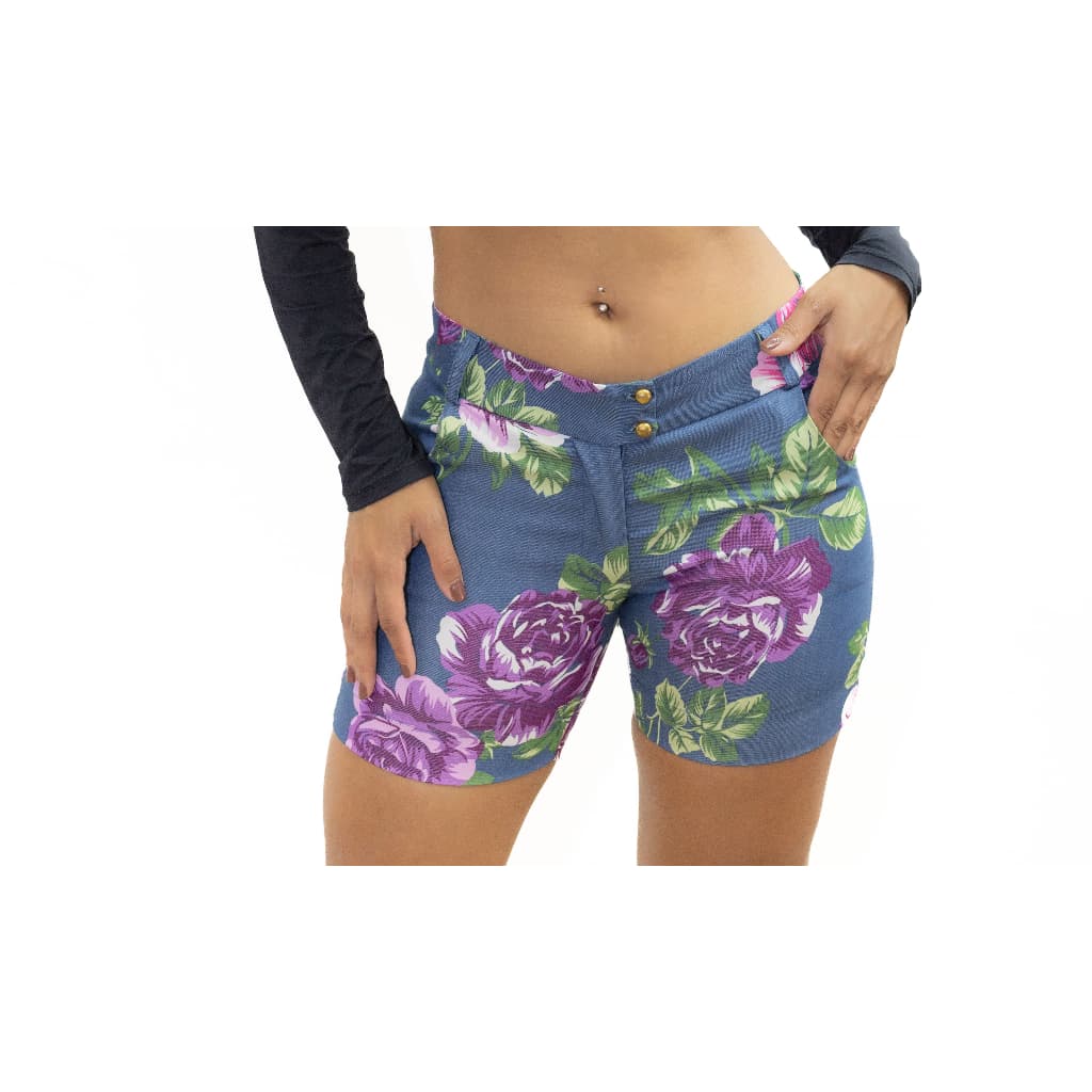 Short Curto Estampado Feminino com Bolsinhos, Moda Fitness, Tendência Verão 5215.