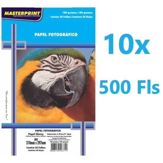 Papel Fotográfico 180g Glossy A4 À Prova D'água Brilhante Premium 500 folhas papel fotografico foto MASTERPRINT