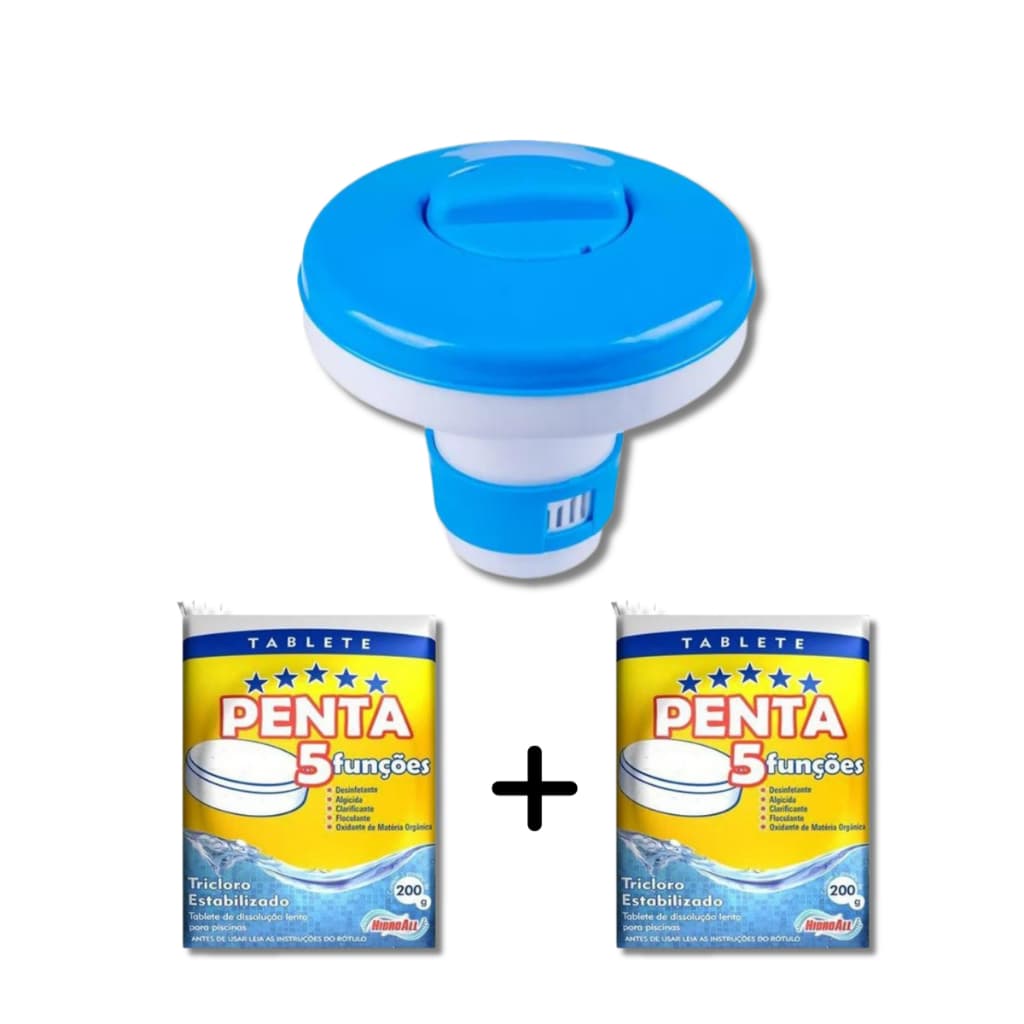 Flutuador Clorador Mini Netuno Com 2 Pastilhas de Cloro Penta Hidroall