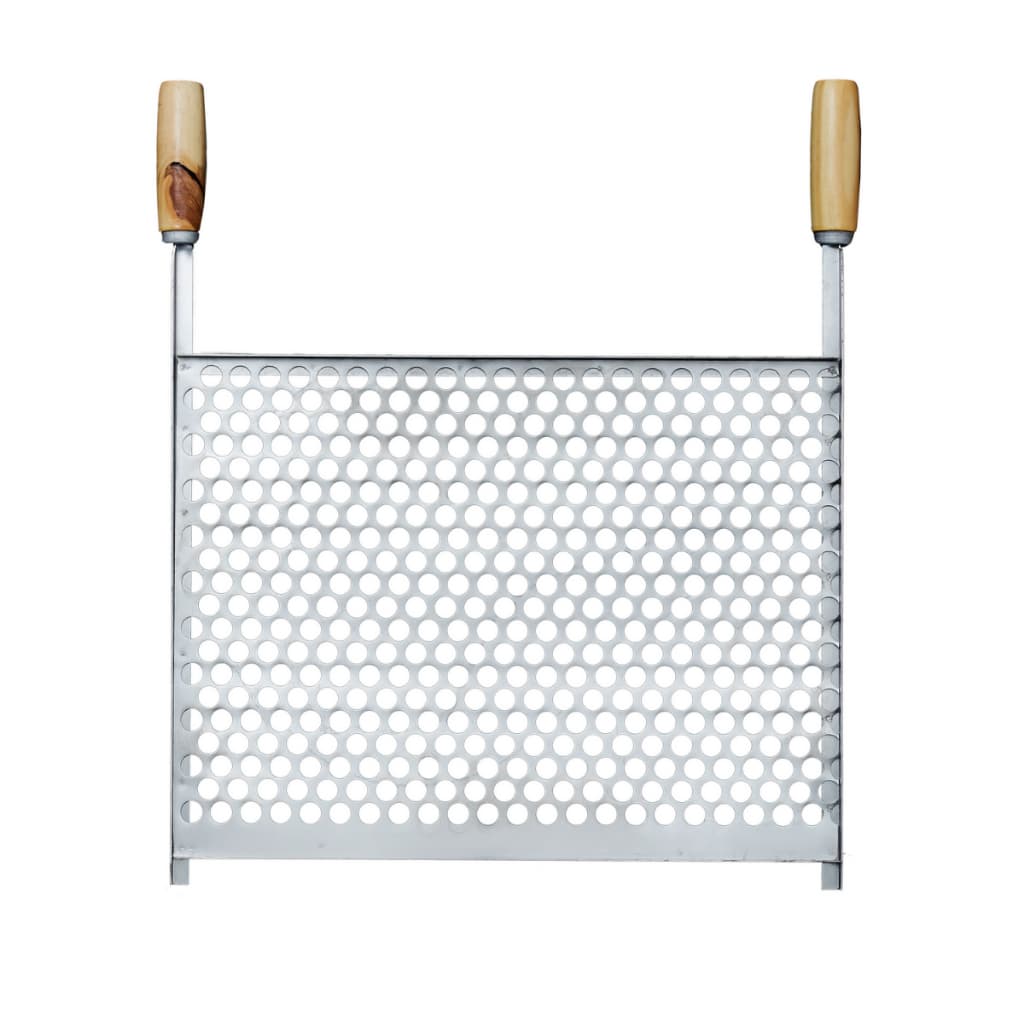 Grelha de Aço Para Churrasco 50x40 Tela Moeda Churrasqueira Com Cabo
