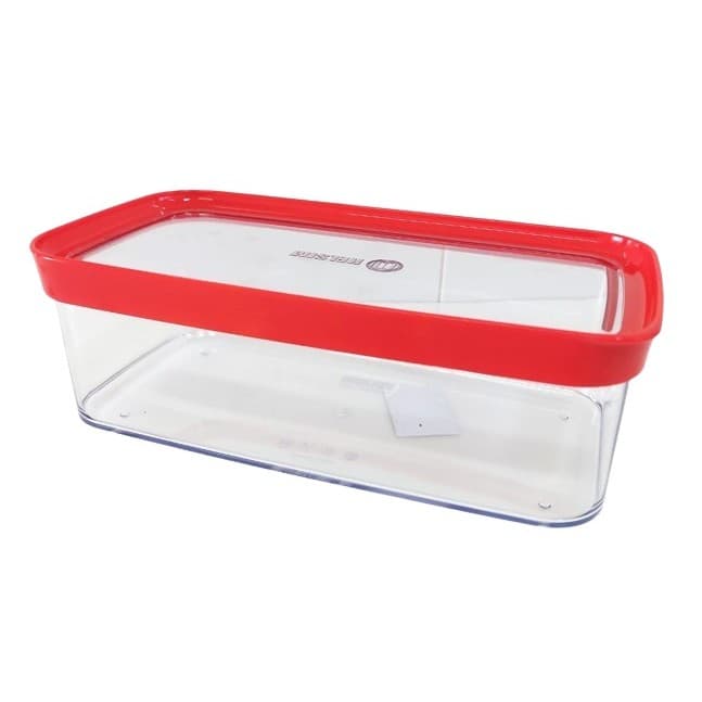 Pote Hermético Para Bolo Inglês Alimentos e Mantimentos 1500ml Tampa Vermelha Helsim