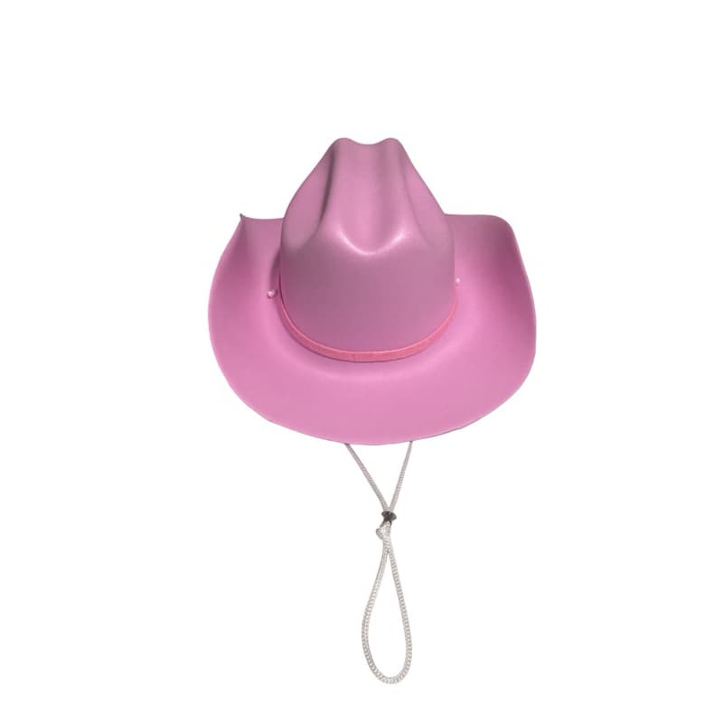 Chapéu cowboy de EVA  Tiara Rosa Cowgirl Country Ajustável Infantil Faixa com Gliter
