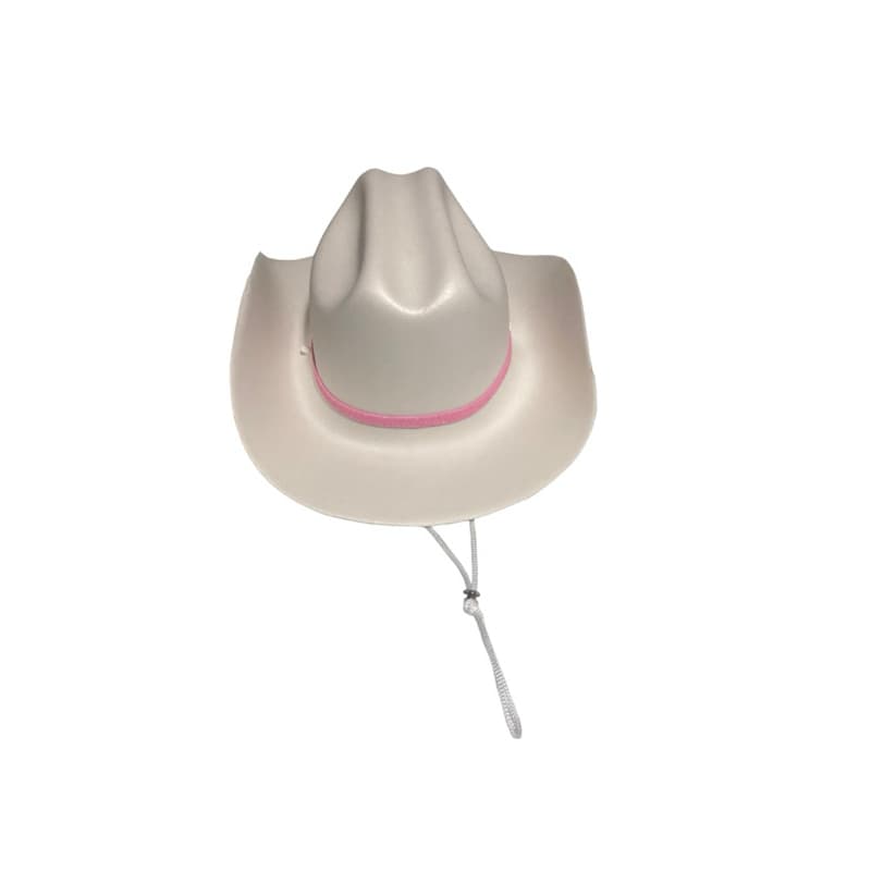 Chapéu De EVA Ana Castela Branco Cowgirl Country Ajustável Infantil Faixa com Gliter
