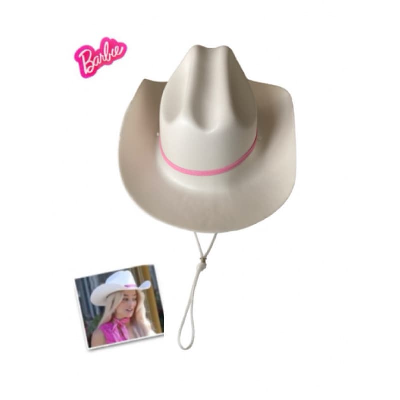 Chapéu cowboy  de EVA  Branco Tiara Cowgirl Country Ajustável Infantil Faixa com Gliter