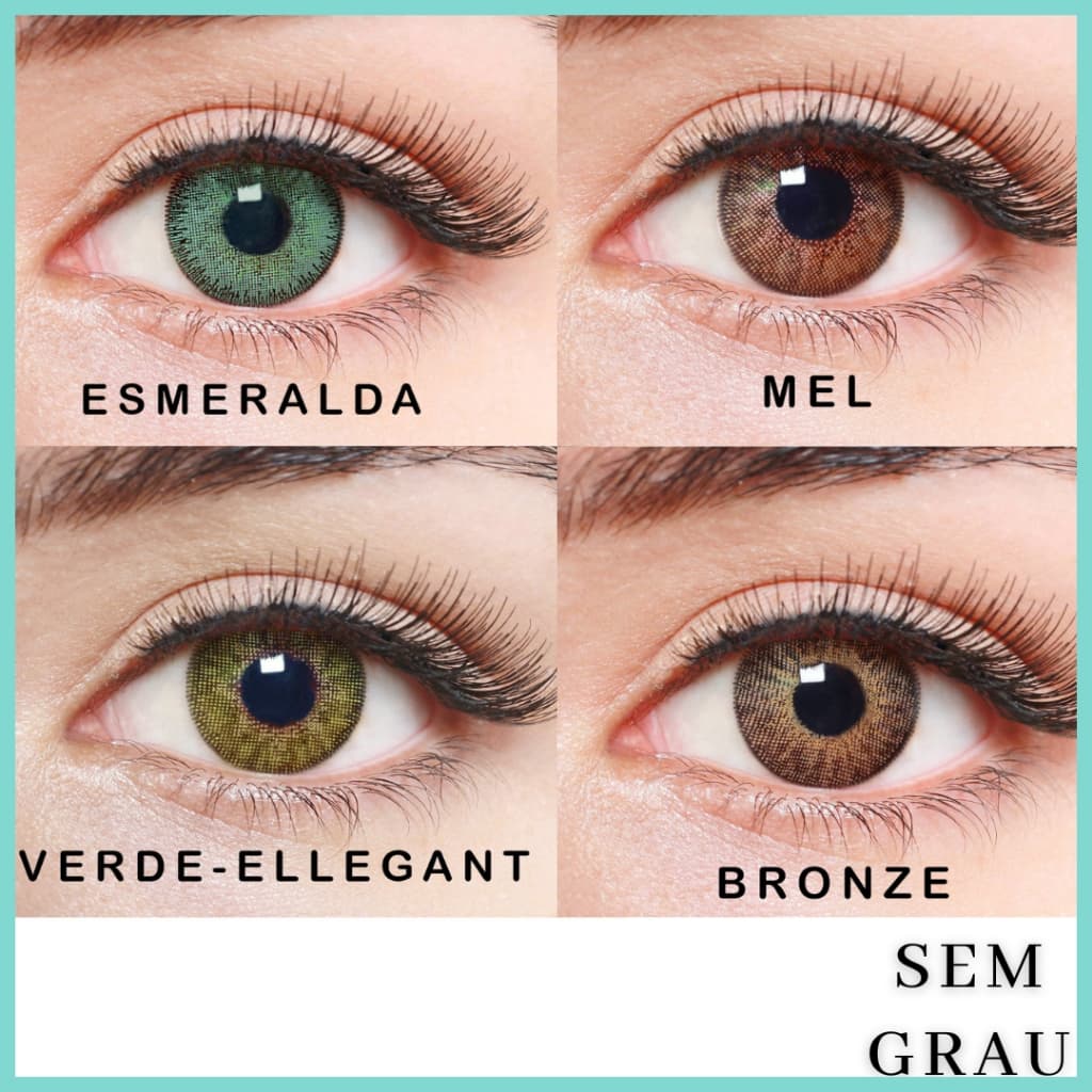 Lente de Contato Colorida Natural Vision Mensal Sem Grau 2 Lentes (1 Par) 19 Cores