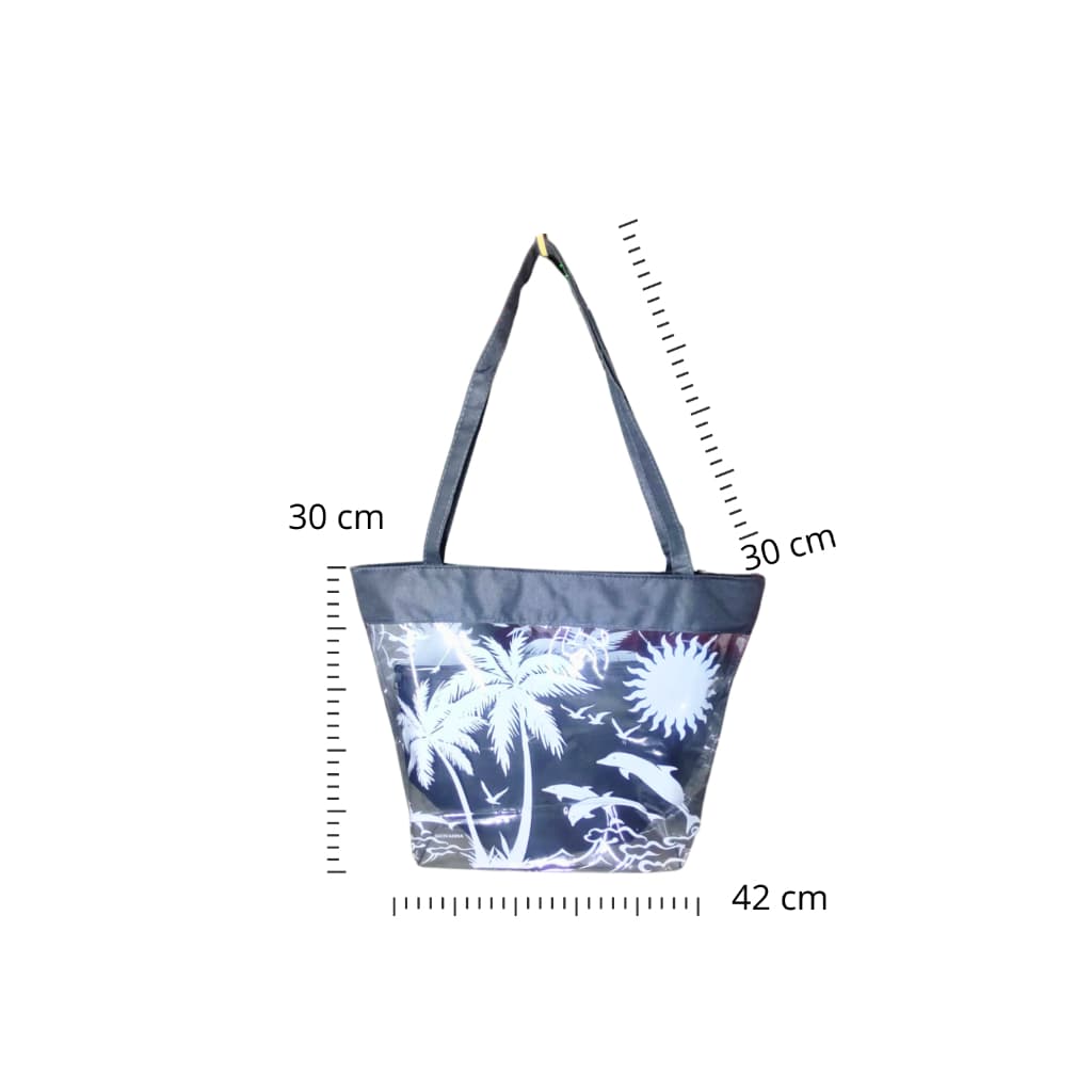 Bolsa Grande Praia Verão Impermeável Zíper Bolsinha Piscina
