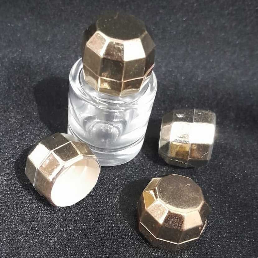 Kit 20/40/60 unid. Mini Frasco Vidro 05ml- Flaconetes  tampa Diamante Metalizada Dourada Prata Cheirinho, óleo de unção