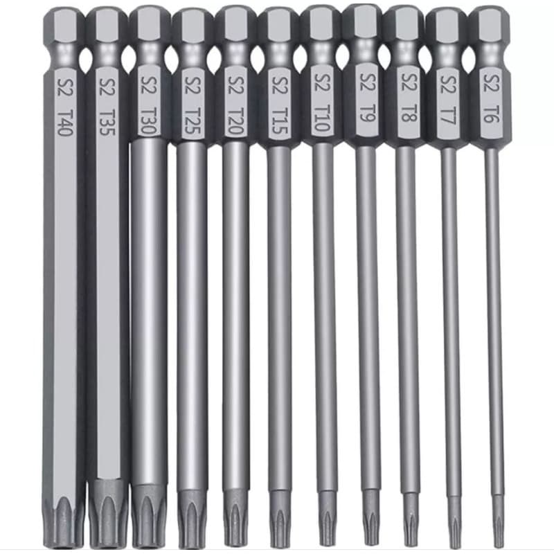 kit 11 chaves bits torx 100mm