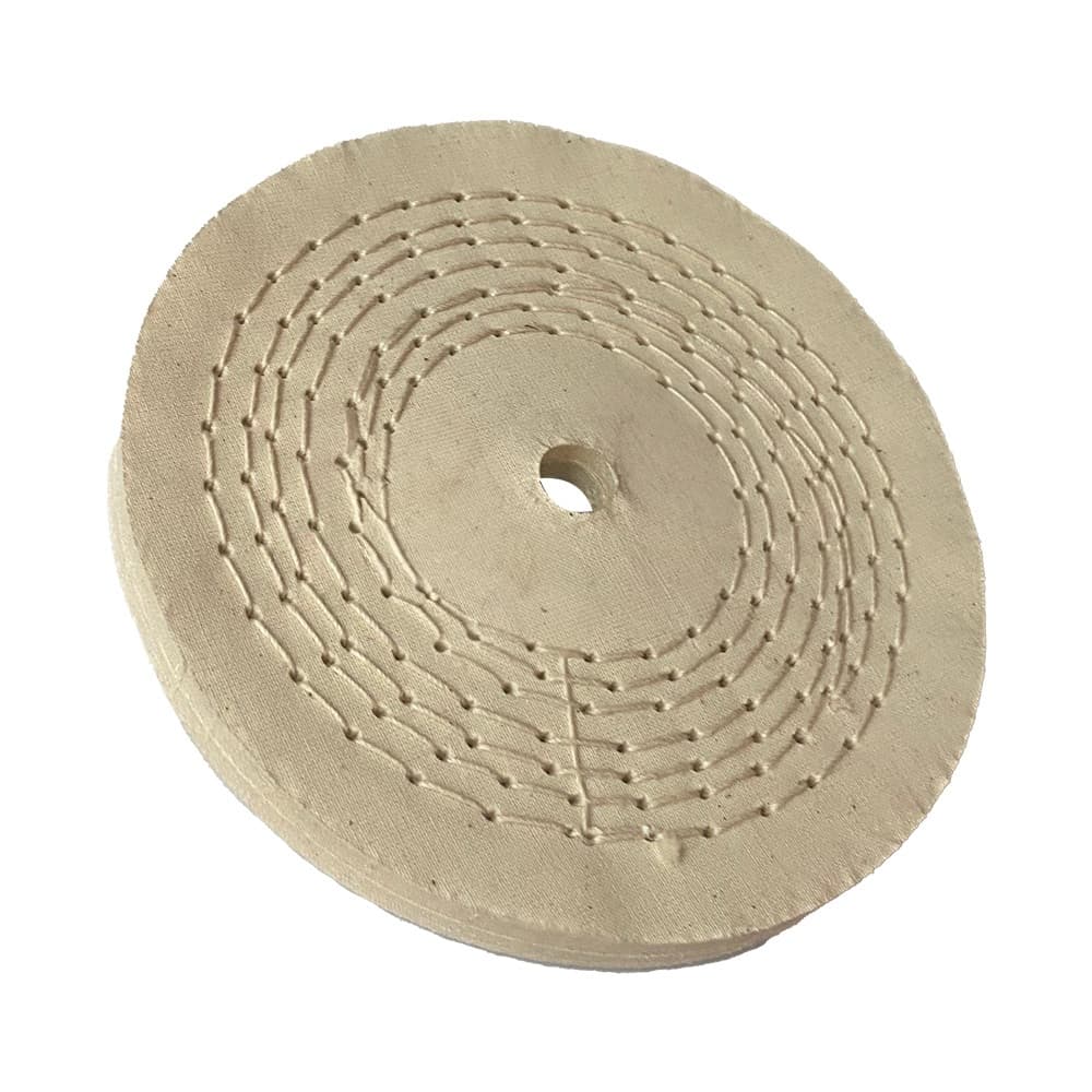 Roda Polimento Algodão 150x15 - Branco Duro - Furo 13 - Roda 15 cm