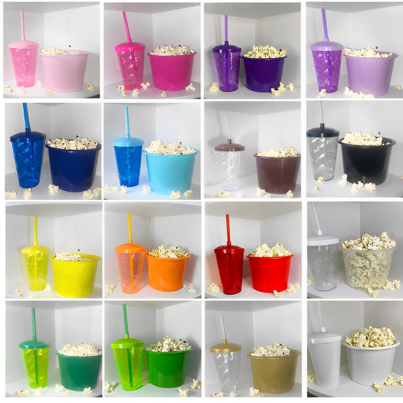 Kit Cinema 16 Balde POP 1.5 Litros + 16 Copo Twister Cristal 500 ML- kit cineminha