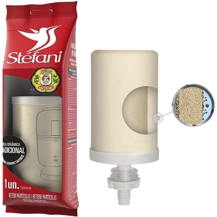 Kit 2 Vela Cerâmica Tradicional para Filtro de Água de Barro (c/Parede Microporosa) Stéfani