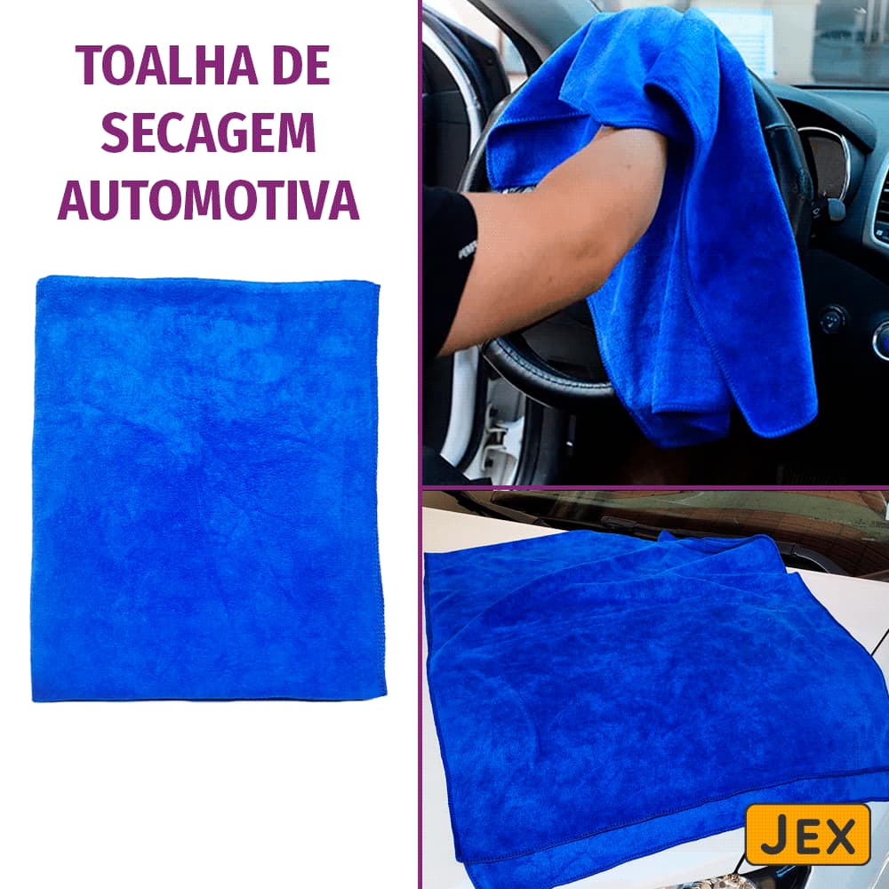 Toalha de Secagem Automotivo com Alta Absorção de Água 165x65cm TMS-001 em Microfibra JEX