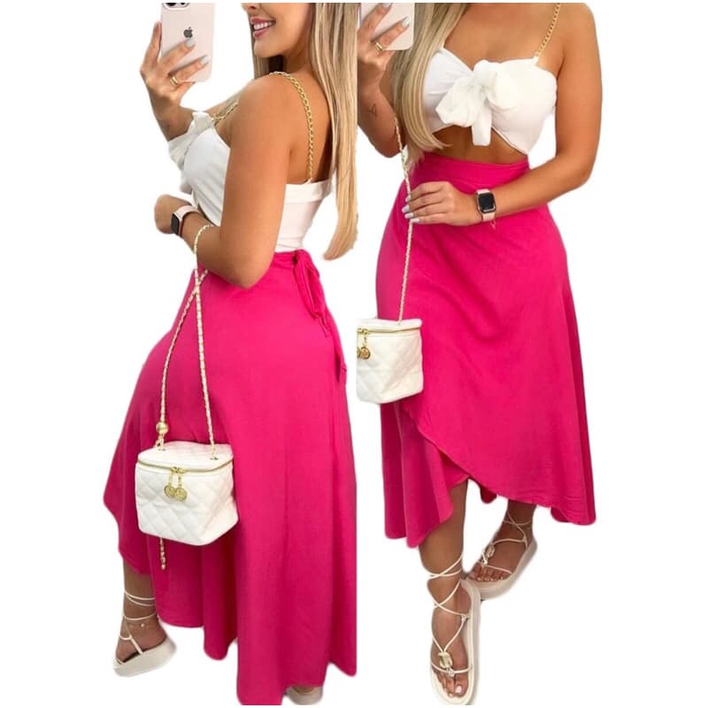 saia envelope transpassada verão/casual várias formas para  usar.
