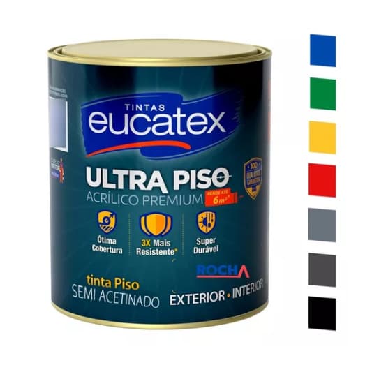 Tinta Acrílica Piso Premium 900ML TODAS AS CORES -EUCATEX