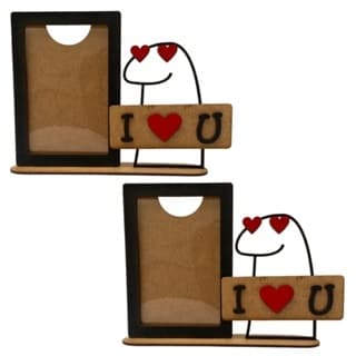 Kit 2 Porta Retrato MDF P Foto 10x15 Bento Dia Dos Namorados Casal Presente Lembrancinha