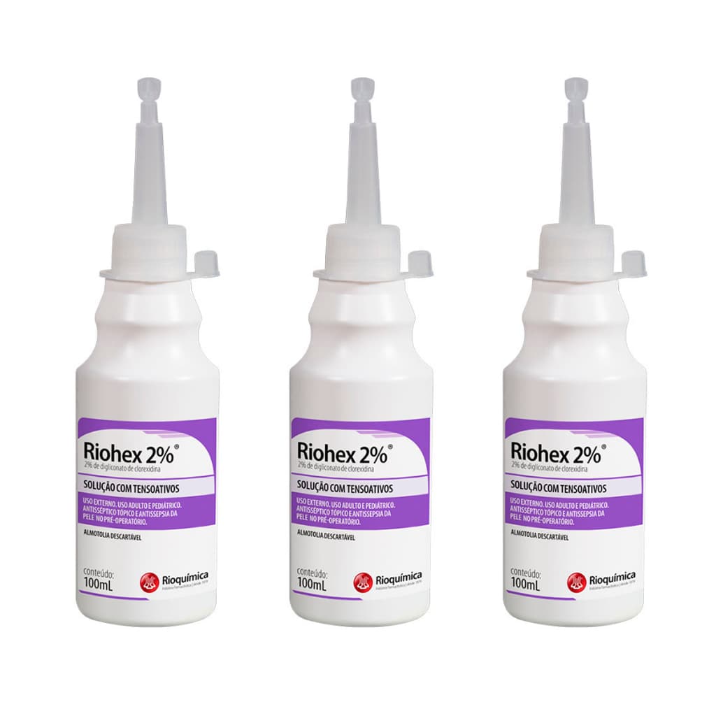Kit C/ 3 Riohex 2% Degermante  100ml
