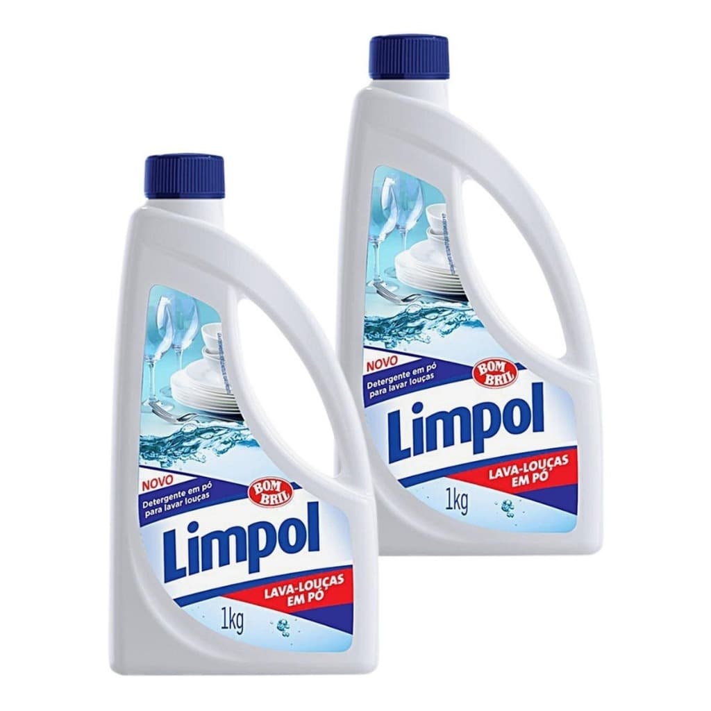 Kit 2 Sabão Lava Louças para Máquina em Pó Limpol 1 KG - Bombril