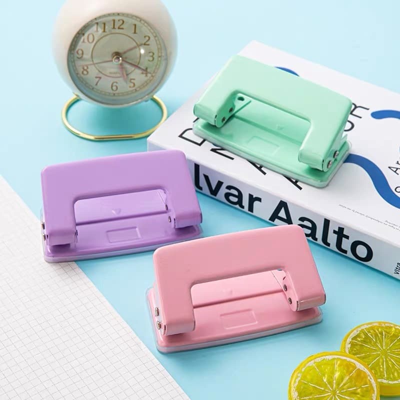 Perfurador Manual De Papel Furo Duplo Cor Do Macarons