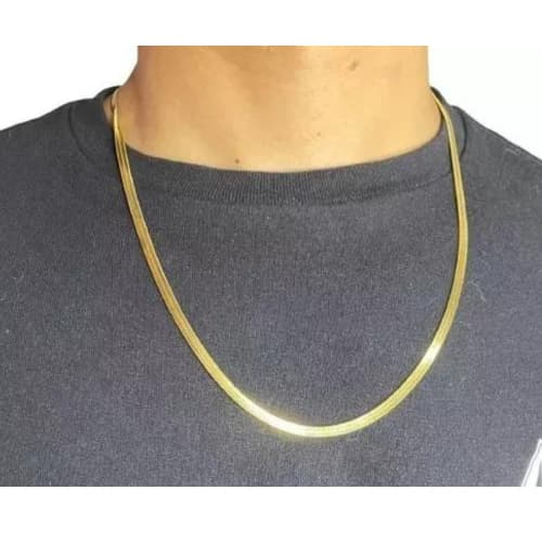 Colar Masculino tipo Rabo de Rato Corrente Dourada Aço Inoxidável