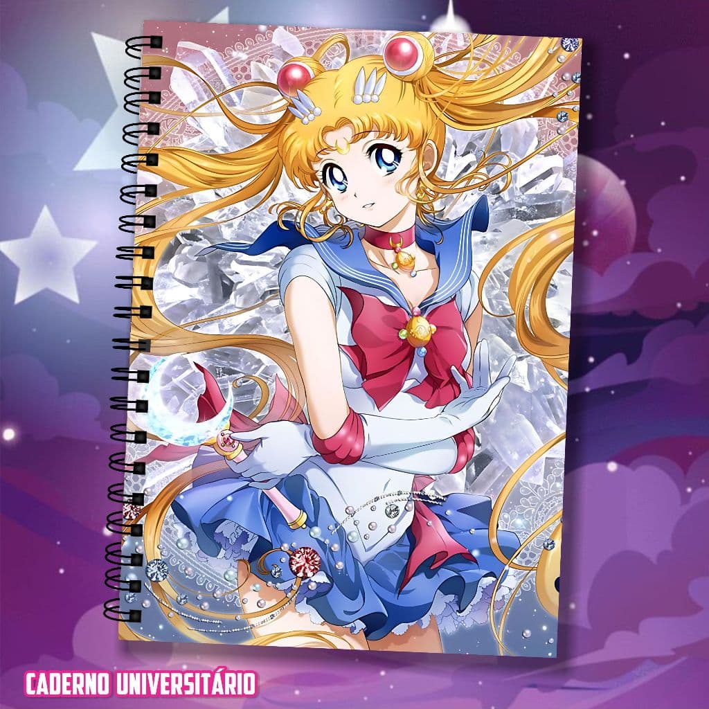 Caderno Universitário Personalizado sailor moon 4 Matérias, 10 Matérias
