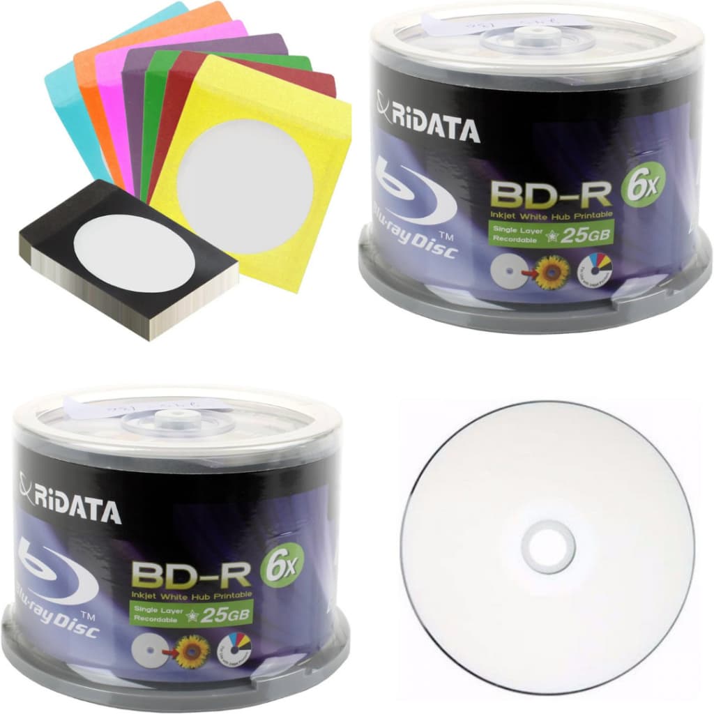 3 Dvd Blu Ray Bd-r 25gb /6x Printable Original Nos Envelopes