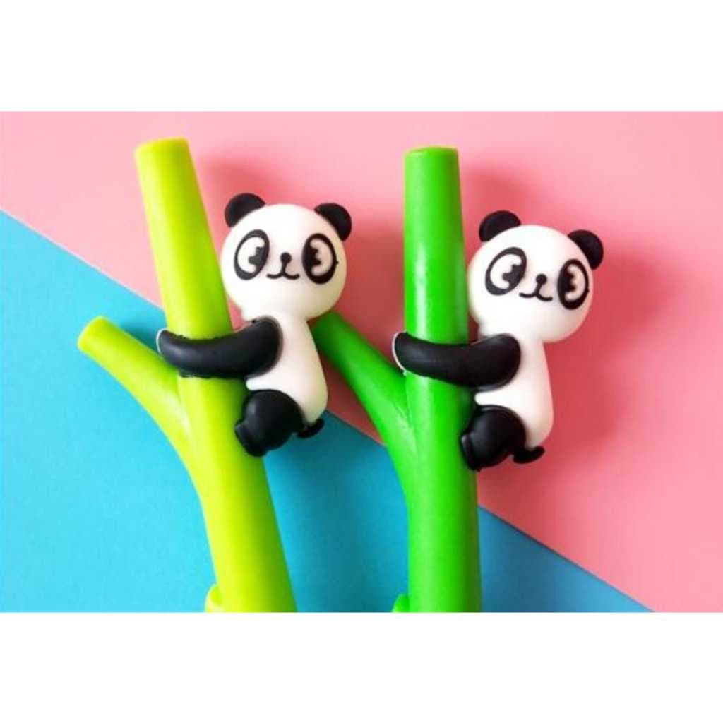 Caneta Panda Bambu Animais Gel Pen- tinta preta Tilibra