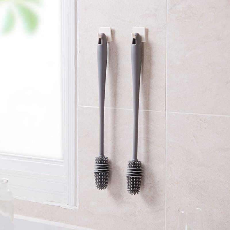 Limpa Copo Garrafa Silicone Escova Multiuso