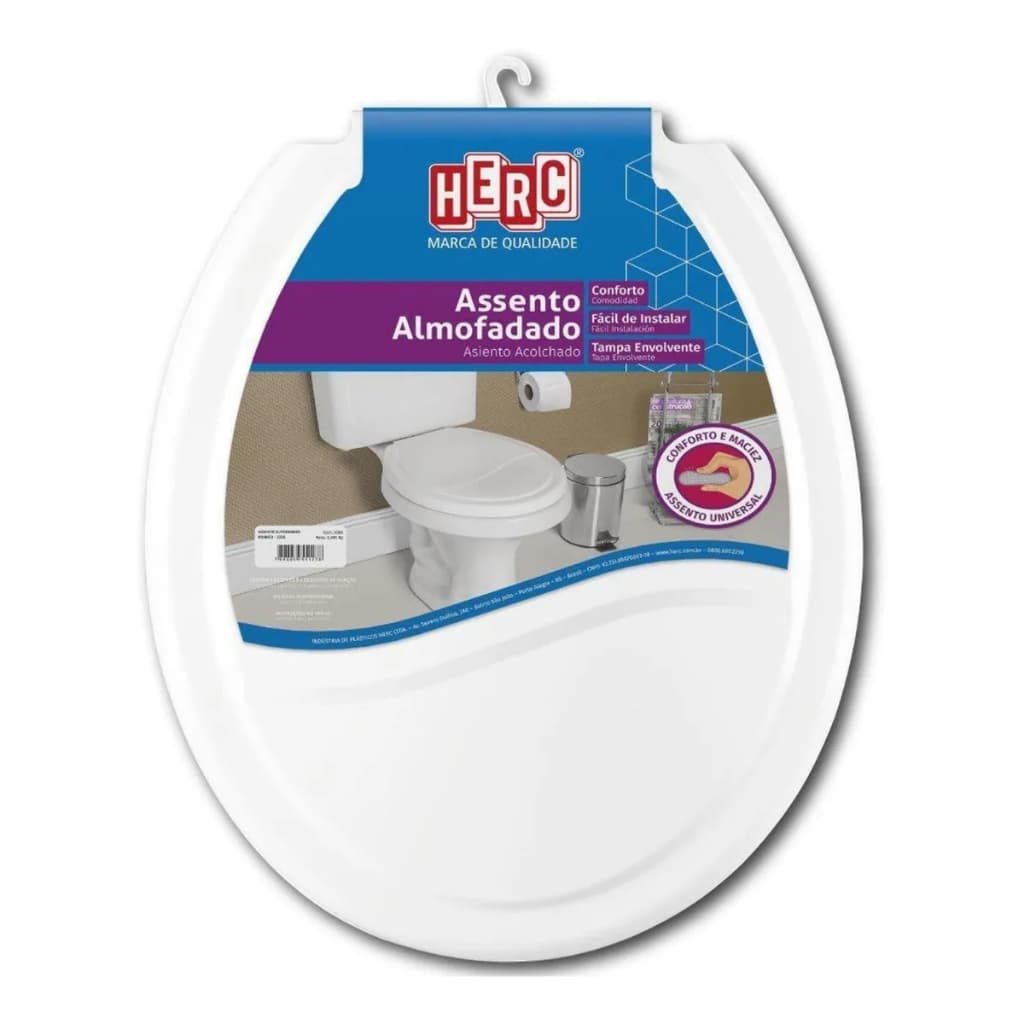 Tampa De Vaso Assento Sanitário Almofadado Universal Branco
