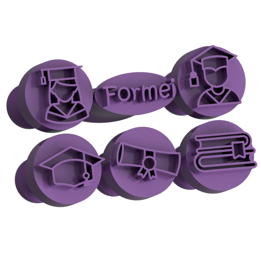 Carimbo para Brigadeiro e Doces - Formatura 2 - Kit com 6 unidades