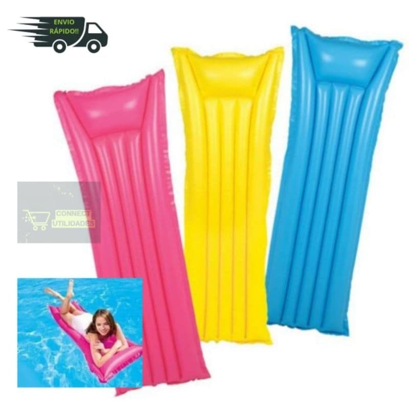 Boia Colchão de Piscina Colchão Inflavel Bronzeador Boia Para Piscina 18,3 x 0,69cm Cores Variadas Verão Piscina Praia