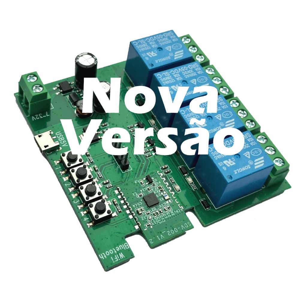 Sonoff Placa 4ch Relé Pulso Wifi Portão Eletrônico 5v 12v 32v Automação Botoeira Fechadura Ewelink
