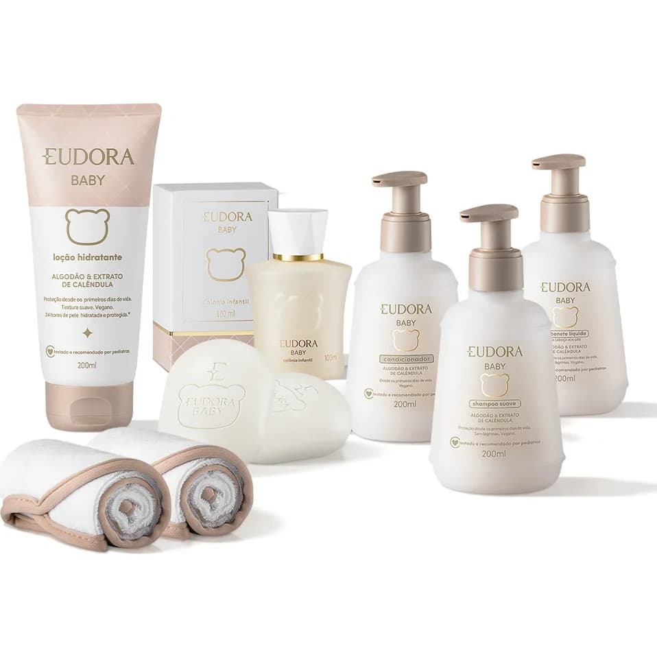 Eudora Baby - Colônia, Hidratante, Shampoo ou Sabonete em barra ou da Cabeça aos Pés.