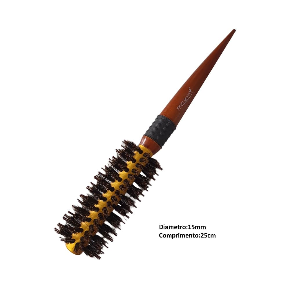 Escova Térmica Profissional Cerdas de Javali e Nylon ES-831 Modelar Cabelo