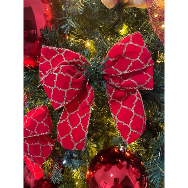 Laço para árvore de Natal Vermelho e dourado