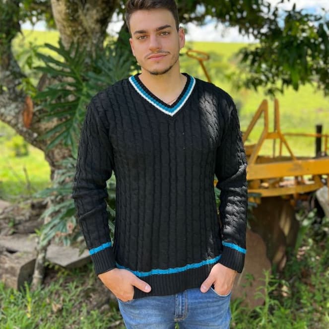 Blusa de frio masculino lã