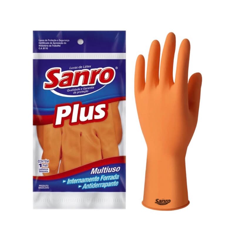 Luva Super Reforçada Látex / Proteção Limpeza Químicos Louça Epi Jardinagem