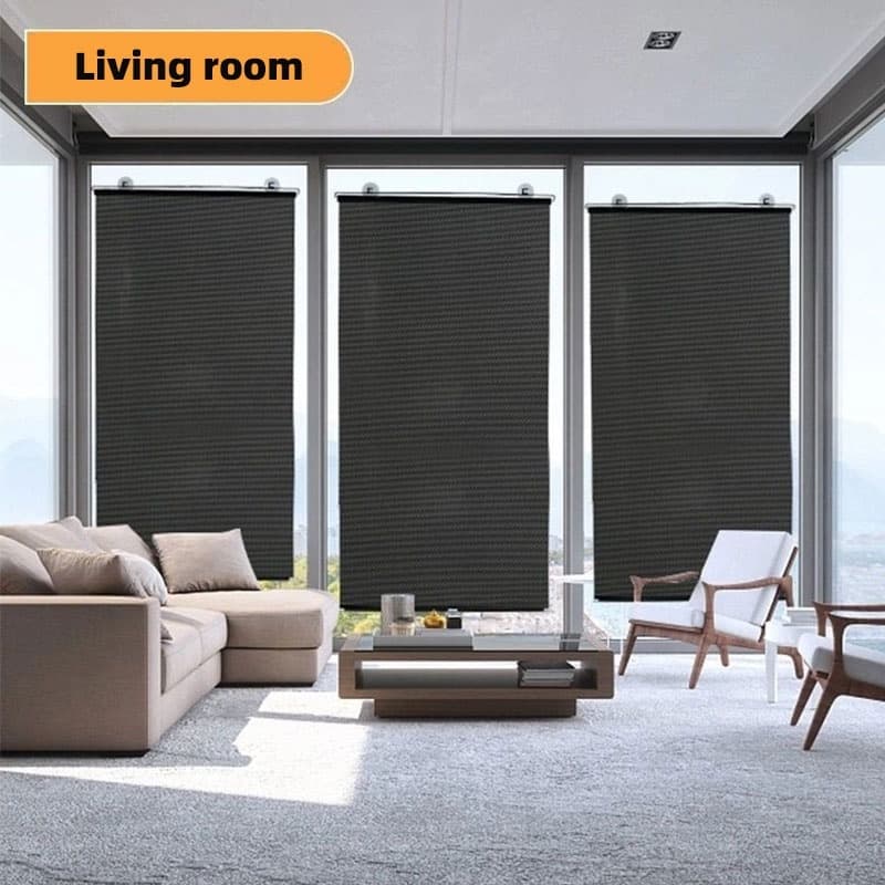 Cortina Persiana Com Ventosas Para Janela Sala De Estar Baixa Luminosidade