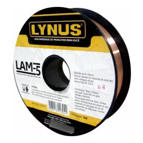 Arame Para Solda Mig Lynus Aws Er70s-6 0,8 Mm 5kg