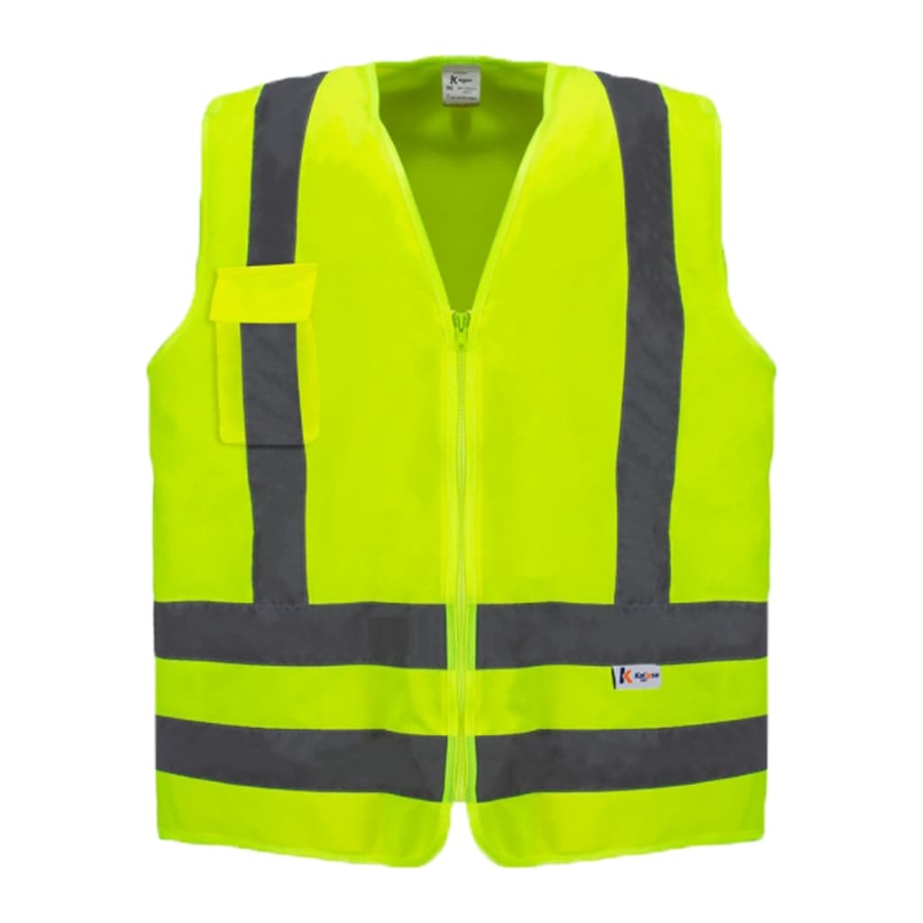Colete de Segurança Refletivo Amarelo Verde Laranja Bolso Sinalização Faixa Refletiva Fluorescente