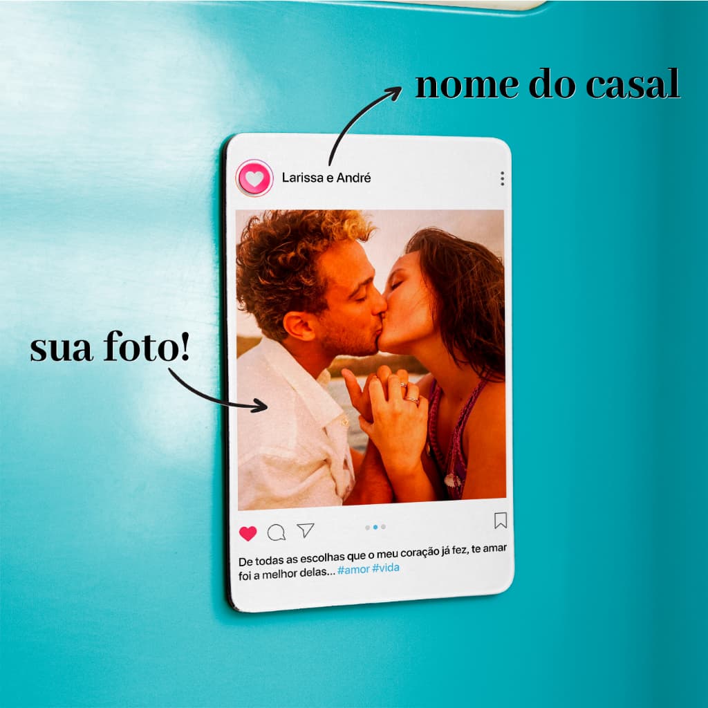 Foto Imã 10x15 Estilo Instagram Casal Presente Namorados Noivos Casamento