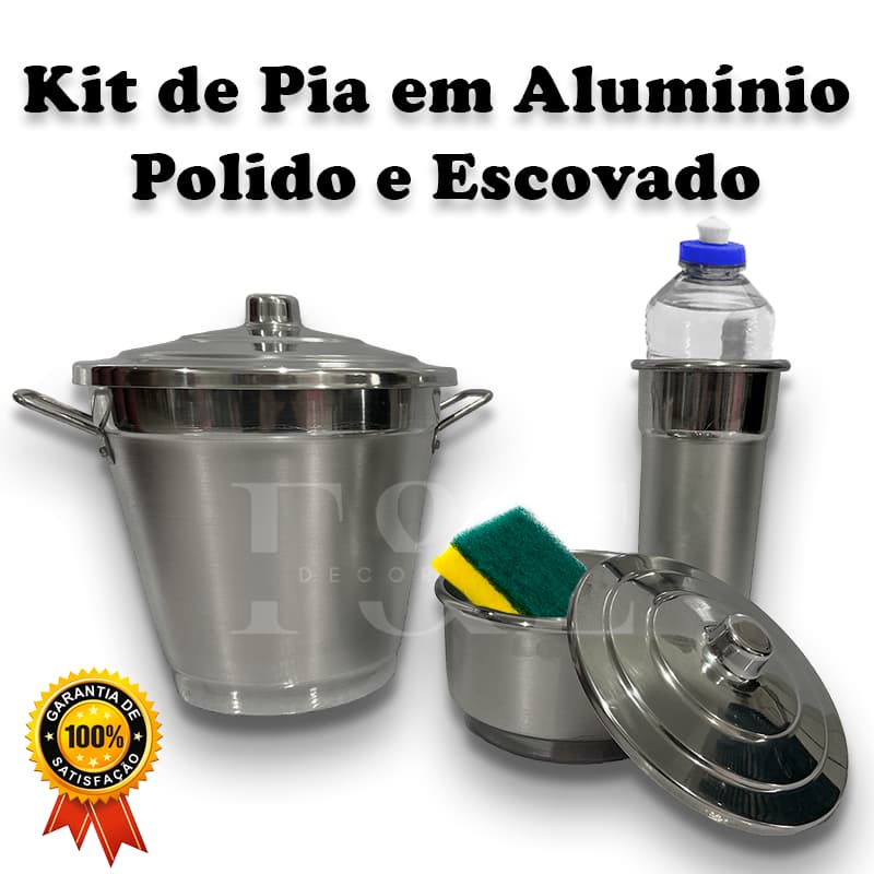 Kit organizador de pia de Aluminio inox