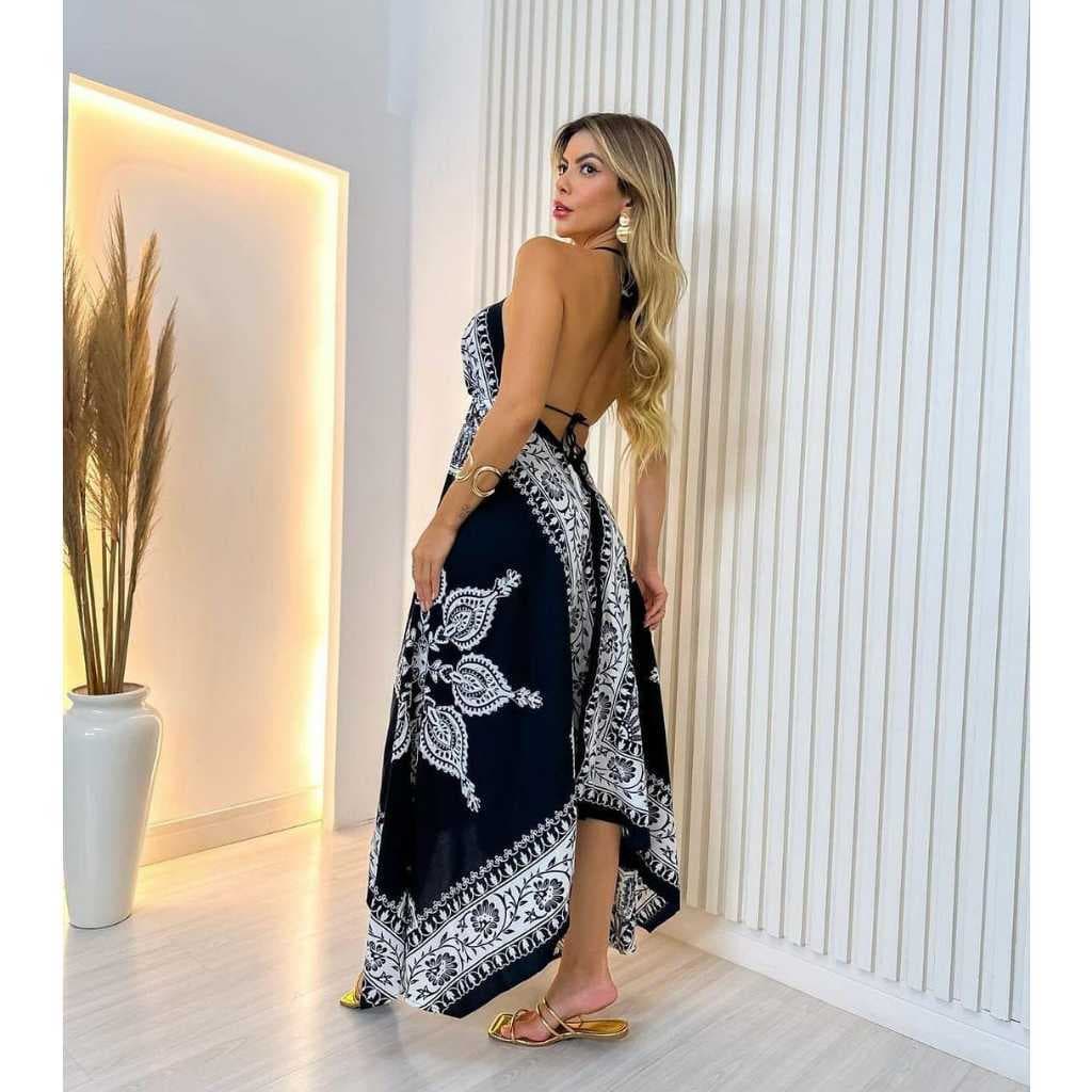 vestido lenço indiano/vestido de pontas/costa nua
