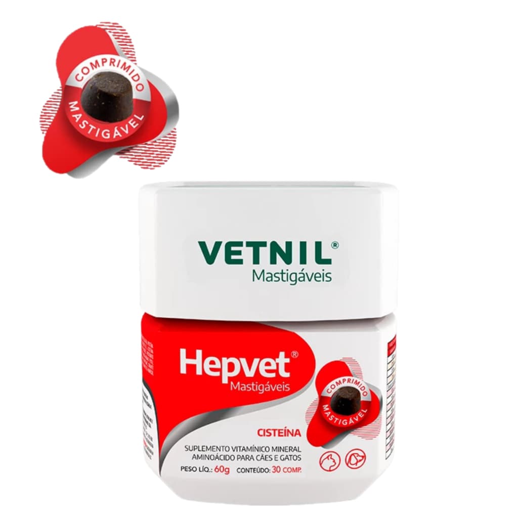 Hepvet Mastigáveis com 30 comprimidos - VETNIL