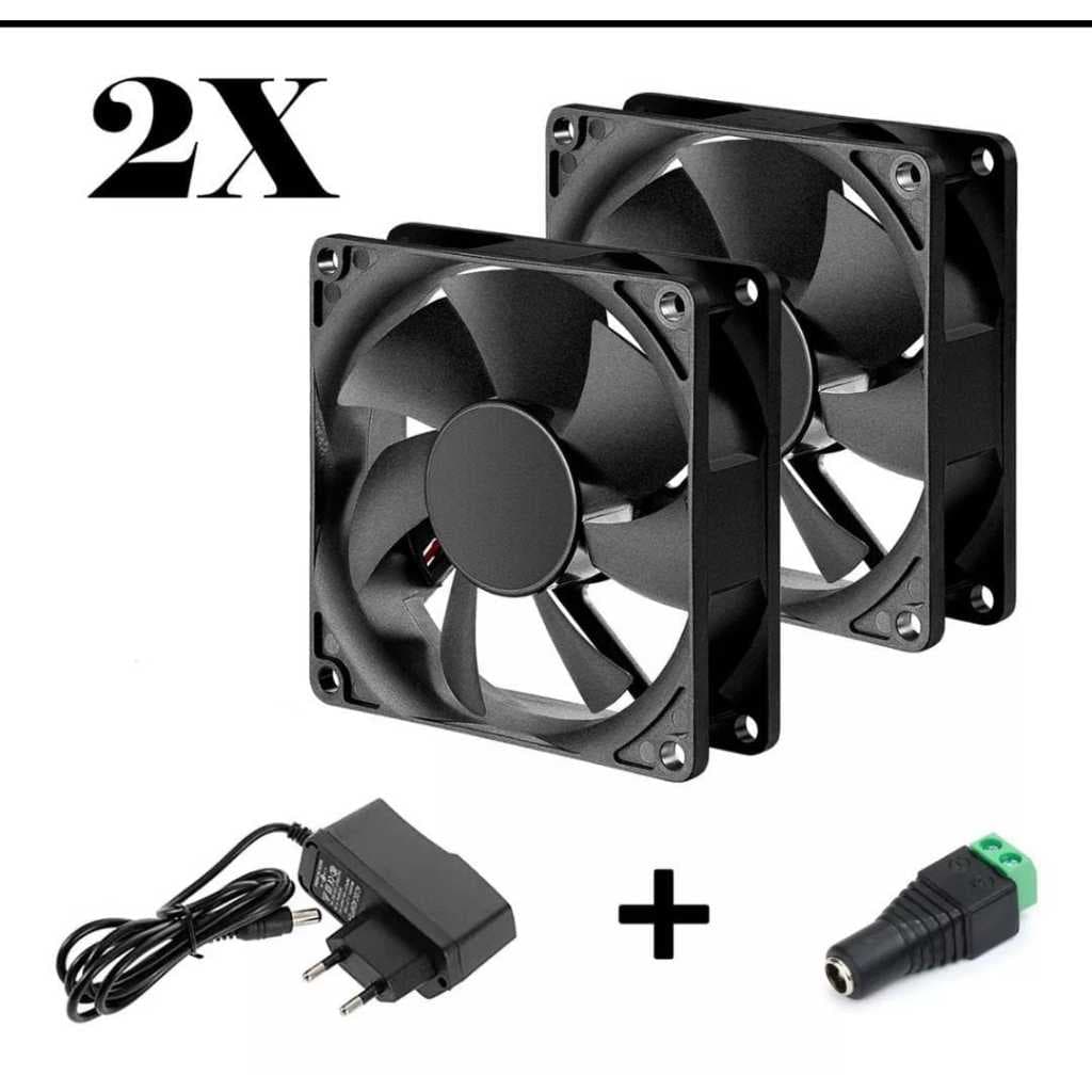 Kit Resfriamento Fonte 12v + Fan 120mm  12cm+ Conector Fêmea P4