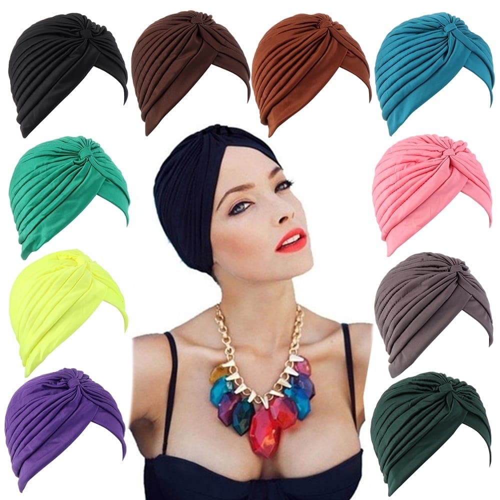 Turbante Fechado Touca Preto Lisa turbante para cabelo