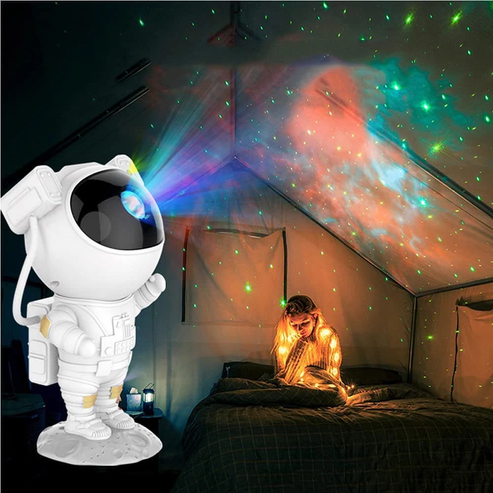 Lâmpada De Astronauta Colorida Projetor Estrelado Luz USB LED Noturna Iluminação Romântica Projeção Céu