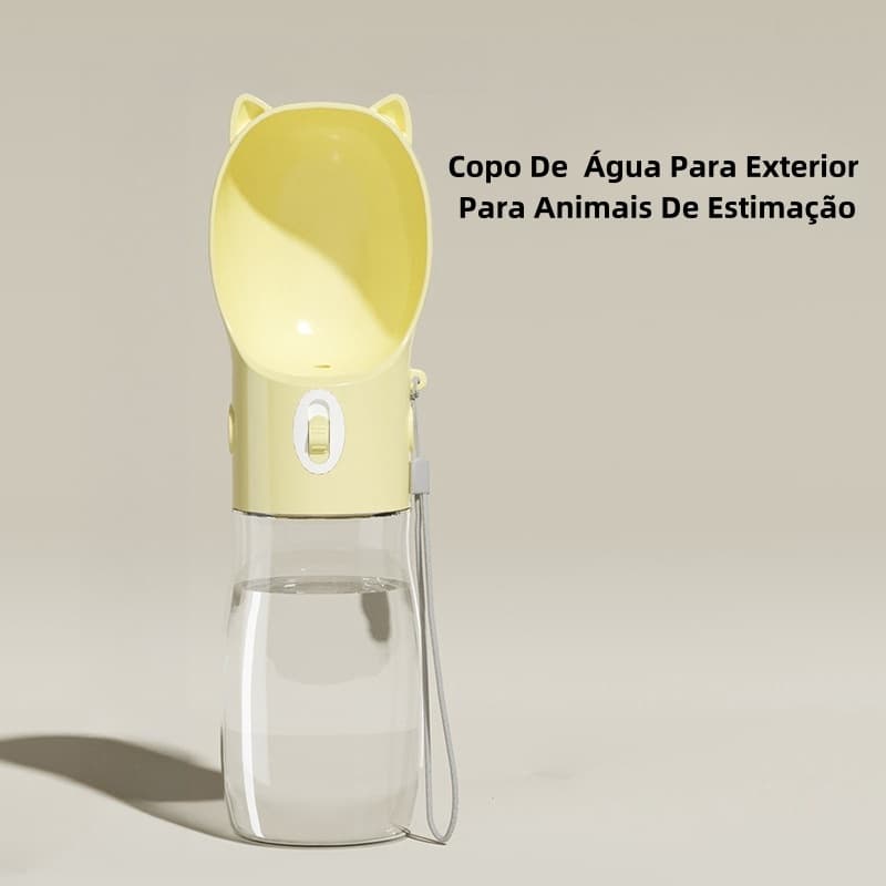 Bebedouro Pet Portátil  Para Cachorros e Gatos  Garrafa de Água Pet 380ml
