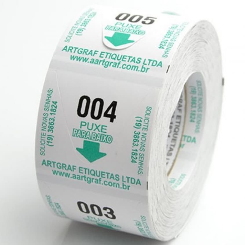 Rolo C/2000 Senhas Numeradas 000-999 P/ Dispenser Senha Verde